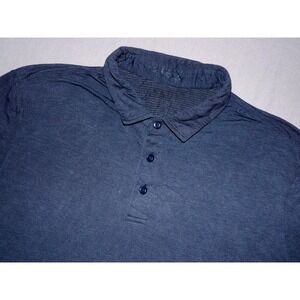 Lululemon Short Sleeved Navy Blue Stretch Performance Polo Golf Shirt Men's MED
